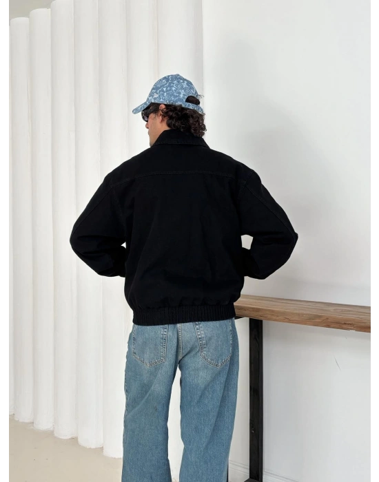 STWD CROP KOT CEKET SİYAH