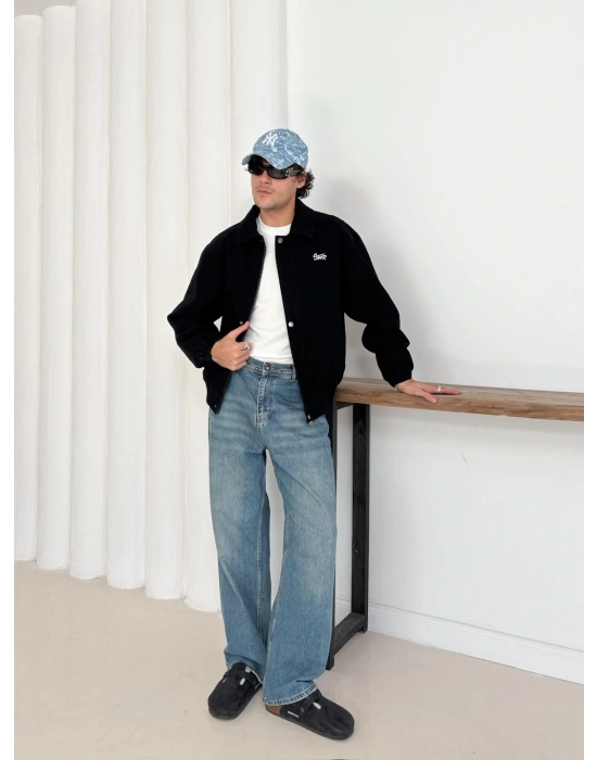 STWD CROP KOT CEKET SİYAH