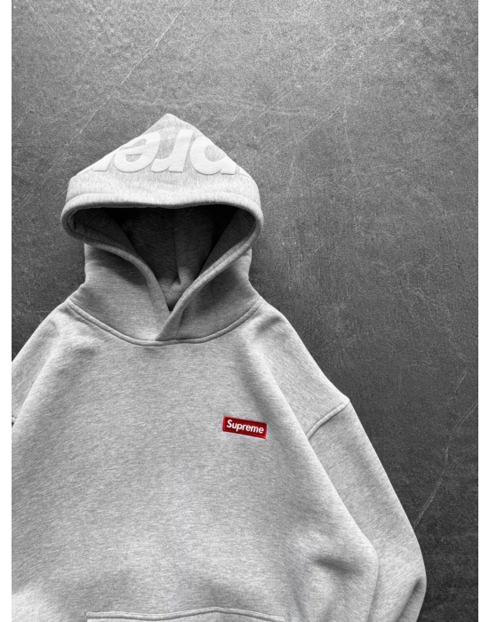 SUP BASKI 3 İPLİK PAMUKLU KUMAŞ OVERSİZE SWEAT GRİ