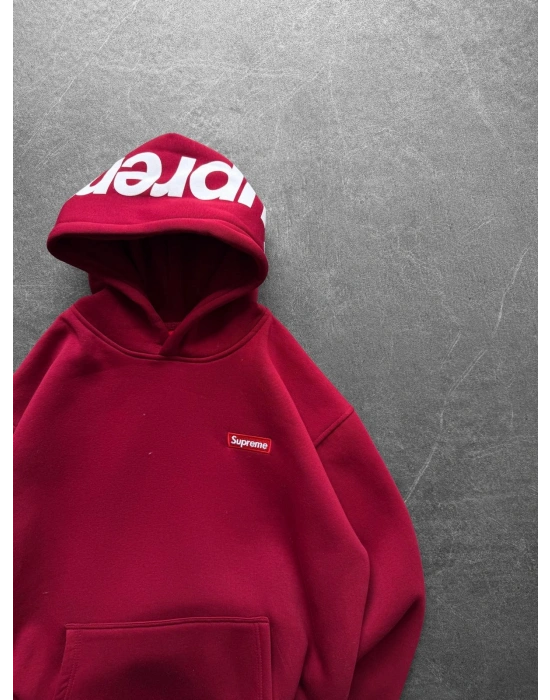 SUP BASKI 3 İPLİK PAMUKLU KUMAŞ OVERSİZE SWEAT KIRMIZI