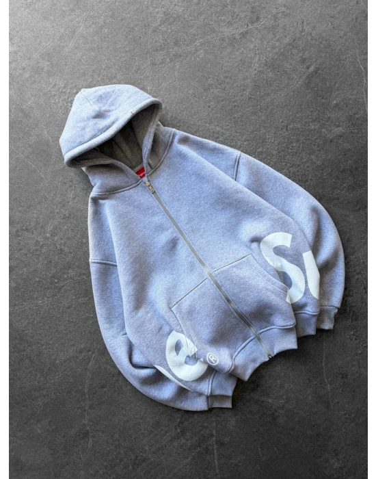 SUPREM OVERSİZE HIRKA GRİ