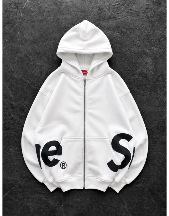 SUPREM OVERSİZE HIRKA BEYAZ