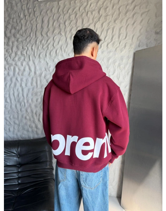 SUPREM OVERSİZE HIRKA BORDO