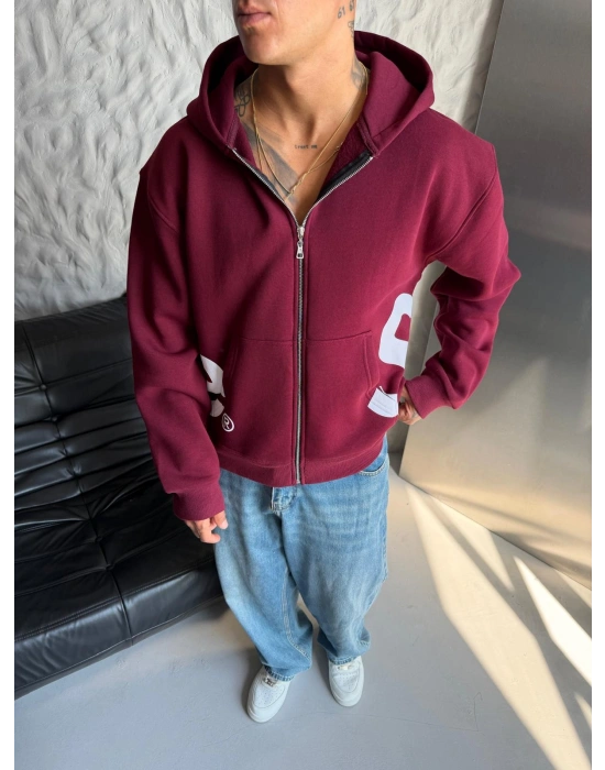 SUPREM OVERSİZE HIRKA BORDO
