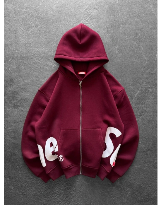 SUPREM OVERSİZE HIRKA BORDO
