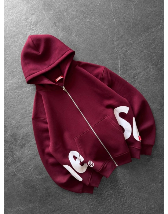 SUPREM OVERSİZE HIRKA BORDO
