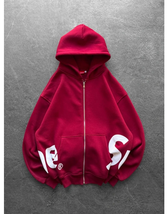 SUPREM OVERSİZE HIRKA KIRMIZI