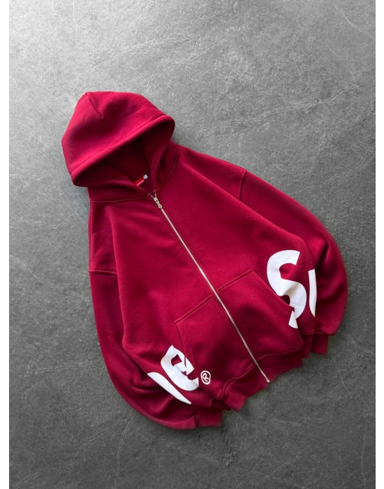 SUPREM OVERSİZE HIRKA KIRMIZI