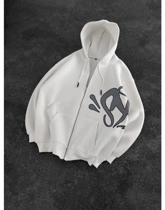 SYN 3 İPLİK PAMUKLU HIRKA BEYAZ