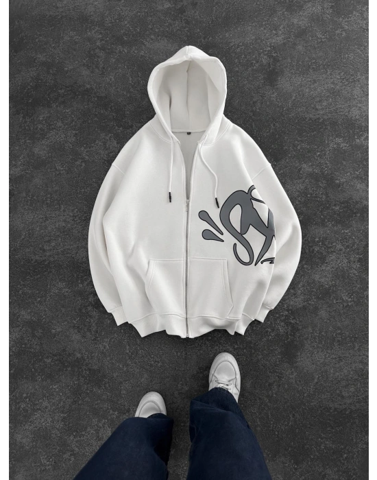 SYN 3 İPLİK PAMUKLU HIRKA BEYAZ
