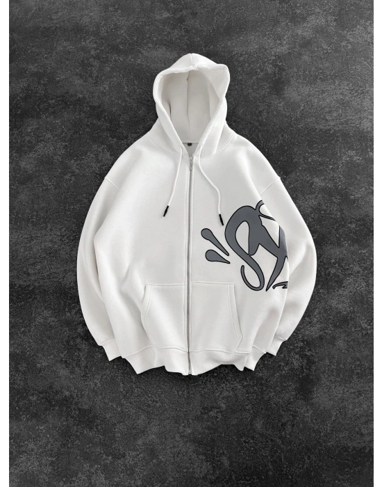 SYN 3 İPLİK PAMUKLU HIRKA BEYAZ