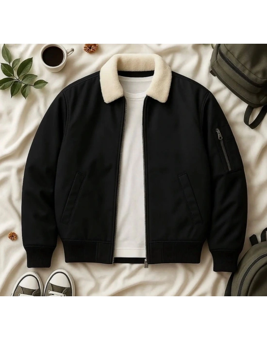 YAKA KÜRKLÜ KOL CEP DETAY BOMBER CEKET