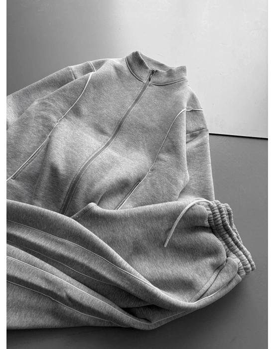 TEK BİYELİ OVERSİZE EŞOFMAN TAKIMI BEYAZ