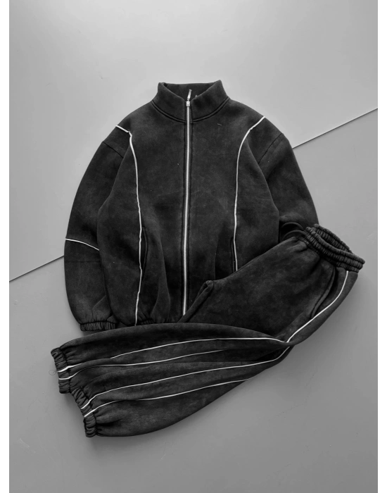 TEK BİYELİ OVERSİZE EŞOFMAN TAKIMI ESKİTME