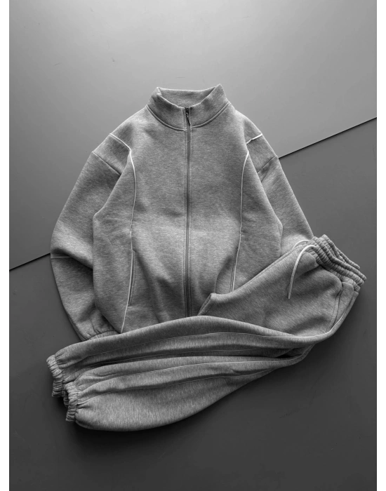 TEK BİYELİ OVERSİZE EŞOFMAN TAKIMI GRİ