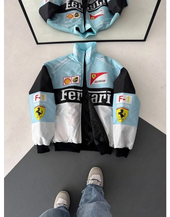 VİNTAGE ASTARLI BOMBER CEKET MAVİ