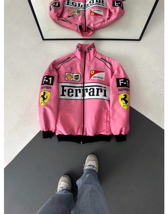 VİNTAGE ASTARLI BOMBER CEKET PEMBE