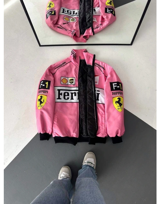 VİNTAGE ASTARLI BOMBER CEKET PEMBE