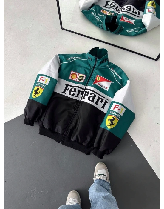 VİNTAGE ASTARLI BOMBER CEKET YEŞİL