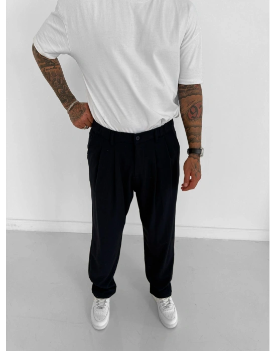 WE11 KUMAŞ BAGGY PILELI PANTOLON MAVİ