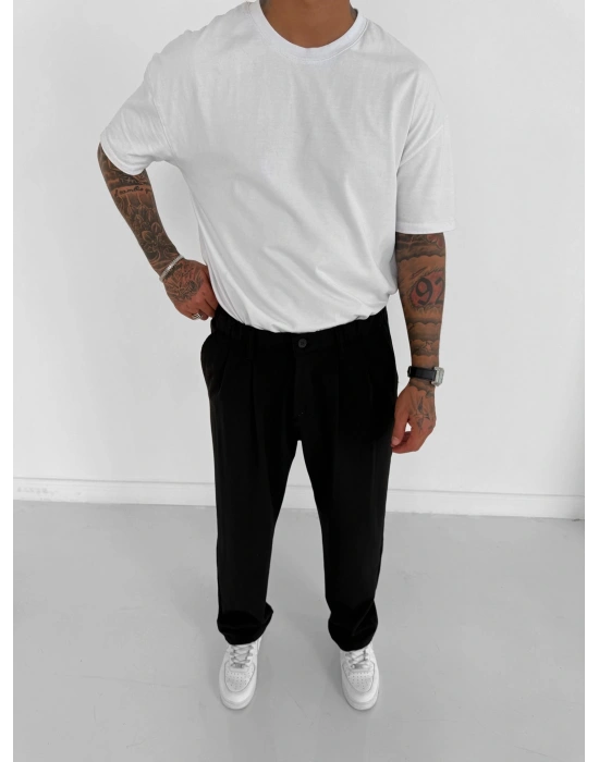 WE11 KUMAŞ BAGGY PILELI PANTOLON SİYAH