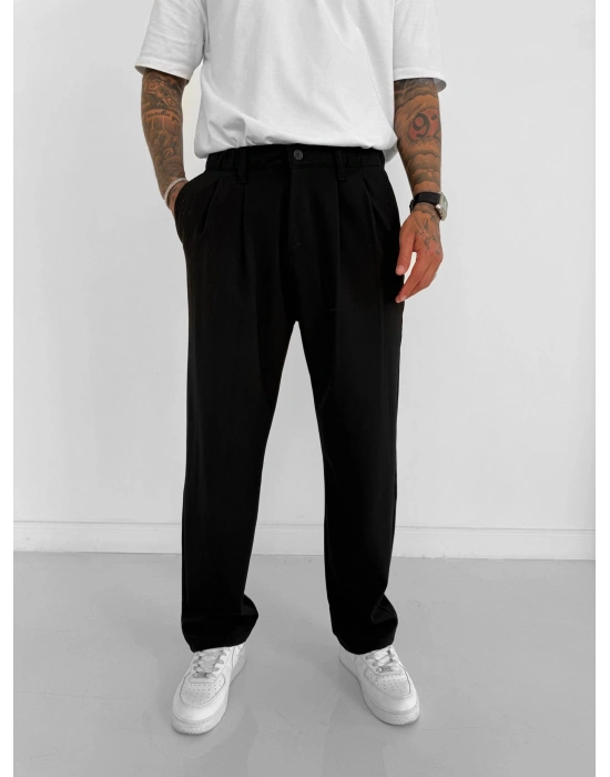 WE11 KUMAŞ BAGGY PILELI PANTOLON SİYAH