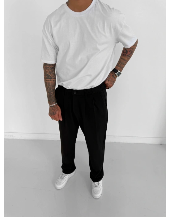 WE11 KUMAŞ BAGGY PILELI PANTOLON SİYAH