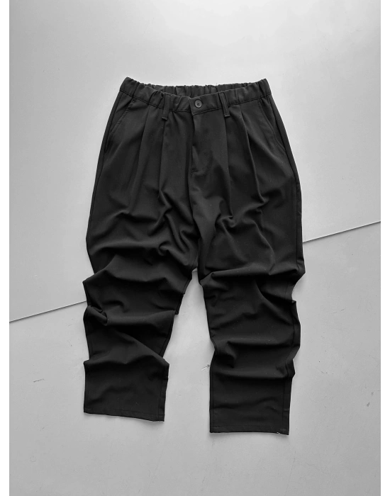 WE11 KUMAŞ BAGGY PILELI PANTOLON SİYAH