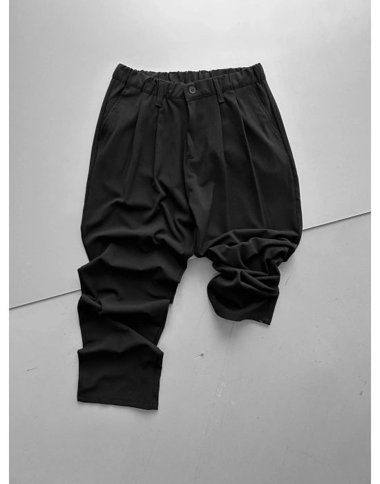 WE11 KUMAŞ BAGGY PILELI PANTOLON SİYAH