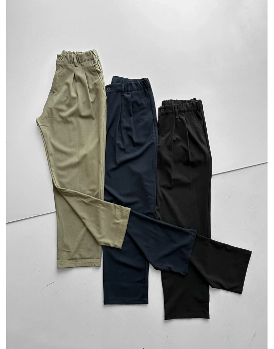 WE11 KUMAŞ BAGGY PILELI PANTOLON SİYAH