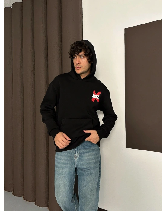 X ÖZEL SERİ NK OVERSİZE KAPÜŞONLU SWEAT SİYAH