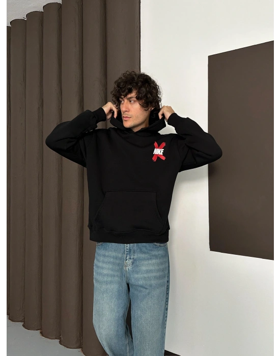 X ÖZEL SERİ NK OVERSİZE KAPÜŞONLU SWEAT SİYAH