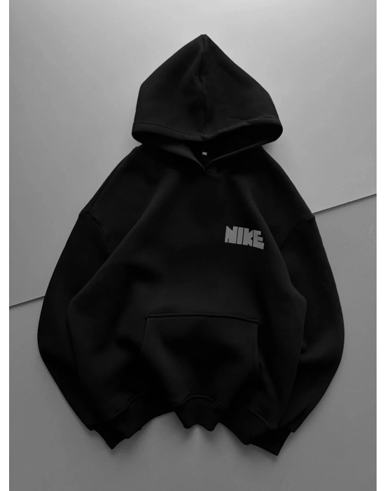 ÖZEL SERİ NK REFLEKTÖRLÜ OVERSİZE KAPÜŞONLU SWEAT SİYAH