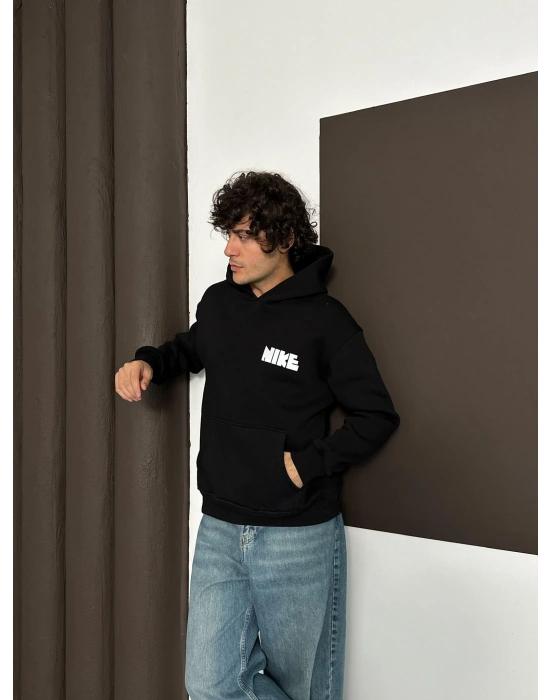 ÖZEL SERİ NK REFLEKTÖRLÜ OVERSİZE KAPÜŞONLU SWEAT SİYAH