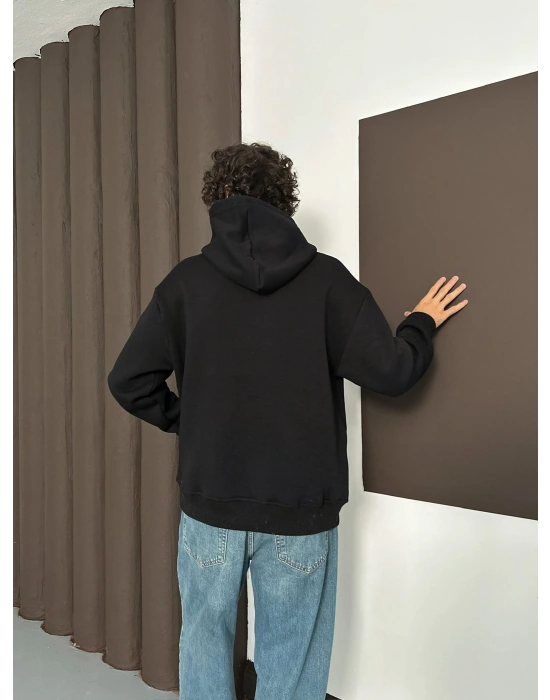 ÖZEL SERİ NK REFLEKTÖRLÜ OVERSİZE KAPÜŞONLU SWEAT SİYAH