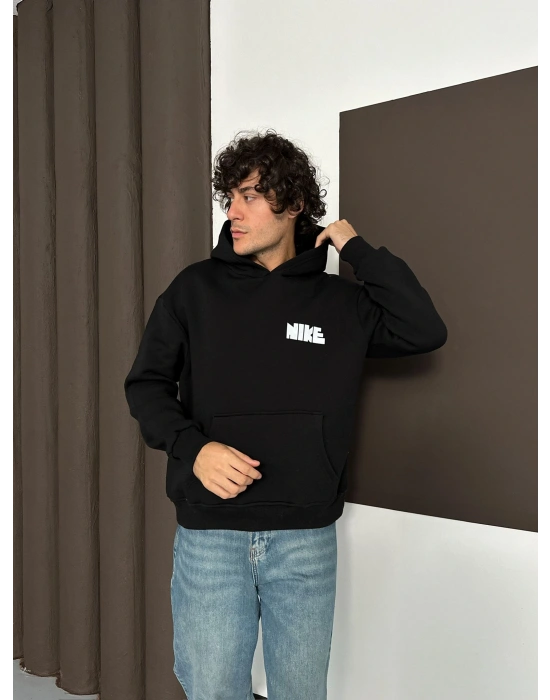 ÖZEL SERİ NK REFLEKTÖRLÜ OVERSİZE KAPÜŞONLU SWEAT SİYAH