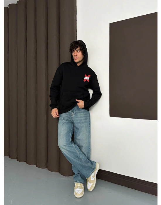 X ÖZEL SERİ NK OVERSİZE KAPÜŞONLU SWEAT SİYAH