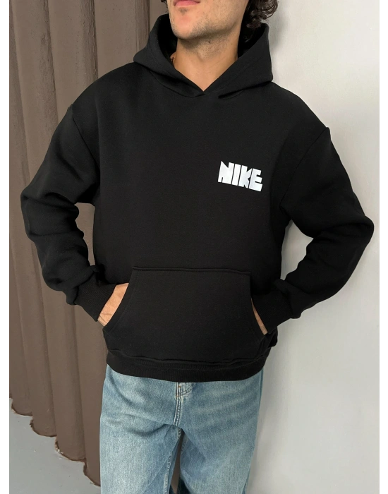 ÖZEL SERİ NK REFLEKTÖRLÜ OVERSİZE KAPÜŞONLU SWEAT SİYAH