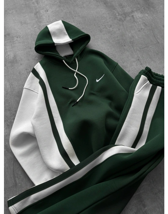 YAN ALT ÜST ŞERİT NK OVERSİZE EŞOFMAN TAKIMI YEŞİL