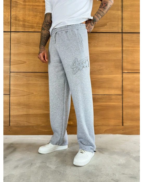 YAN BÜYÜK NAKIŞLI STW BAGGY EŞOFMAN GRİ