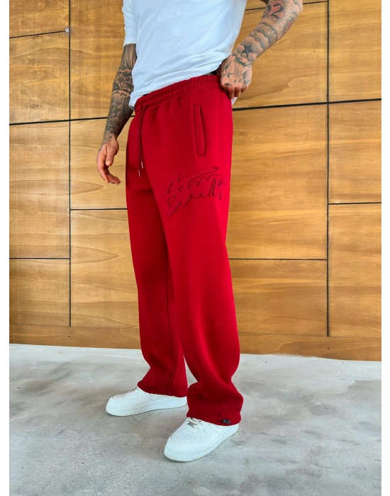 YAN BÜYÜK NAKIŞLI STW BAGGY EŞOFMAN KIRMIZI