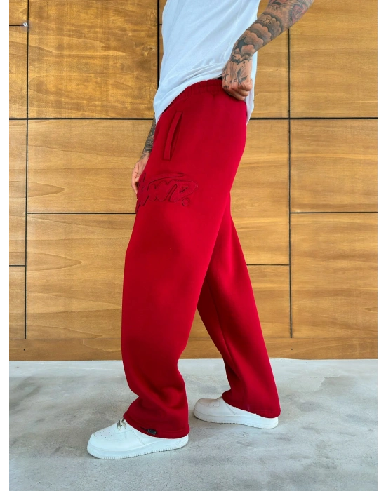 YAN BÜYÜK NAKIŞLI STW BAGGY EŞOFMAN KIRMIZI