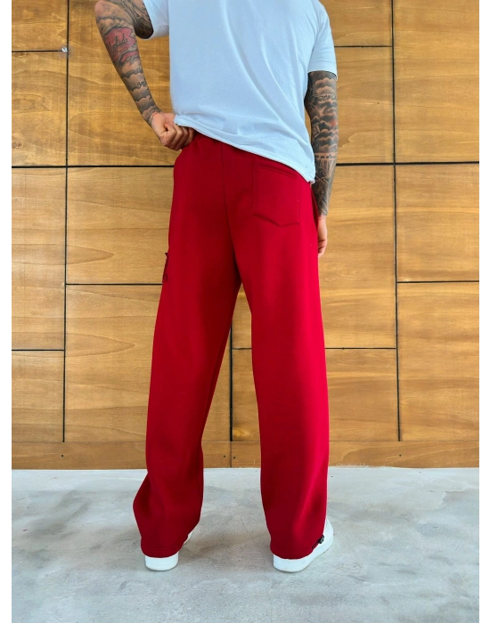 YAN BÜYÜK NAKIŞLI STW BAGGY EŞOFMAN KIRMIZI