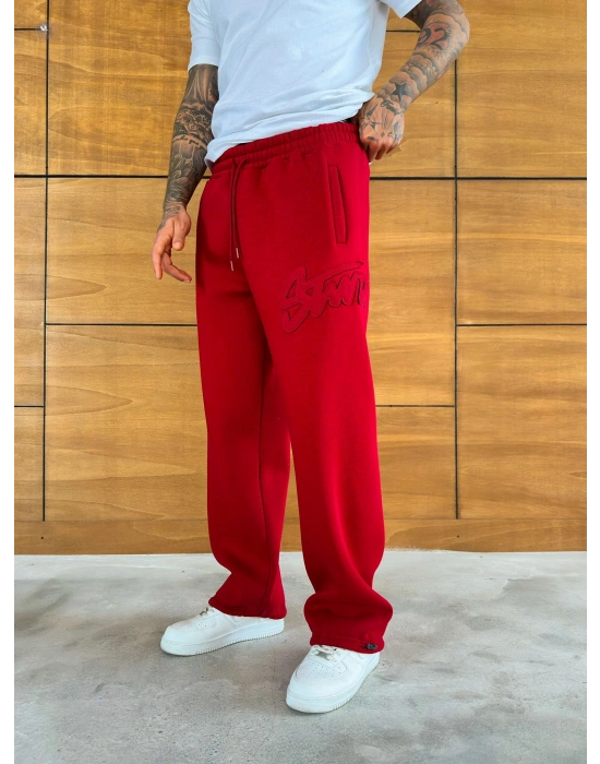 YAN BÜYÜK NAKIŞLI STW BAGGY EŞOFMAN KIRMIZI