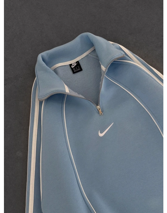 YARIM FERMUAR NK FUL BİYELİ OVERSİZE SWEAT BEBEMAVİ