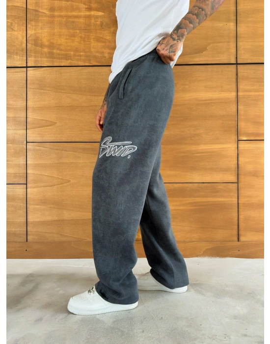 YIKAMALI NAKIŞLI BAGGY EŞOFMAN GRİ