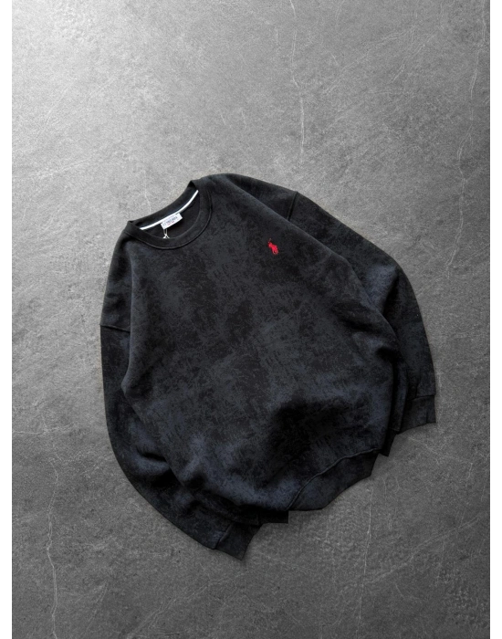 YIKAMALI PL 3 İPLİK PAMUKLU SWEAT SİYAH