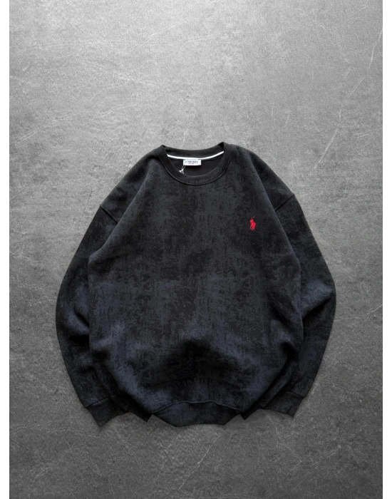 YIKAMALI PL 3 İPLİK PAMUKLU SWEAT SİYAH