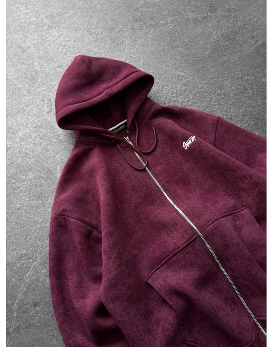 YIKAMALI STW OVERSİZE 3 İPLİK HIRKA BORDO