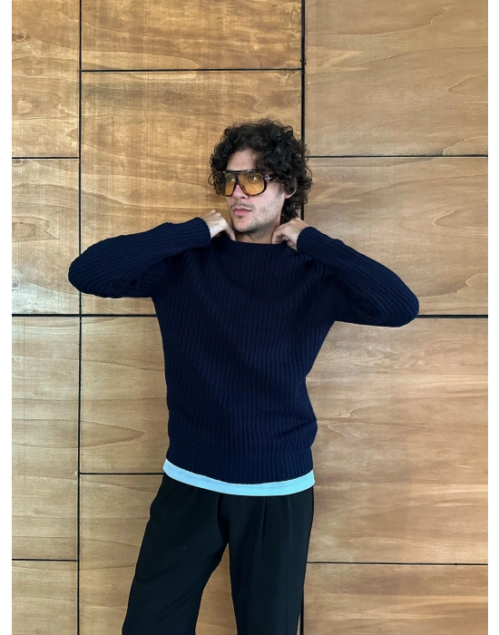 ZİNCİR FİTİLLİ BİSİKLET YAKA KAZAK LACİ